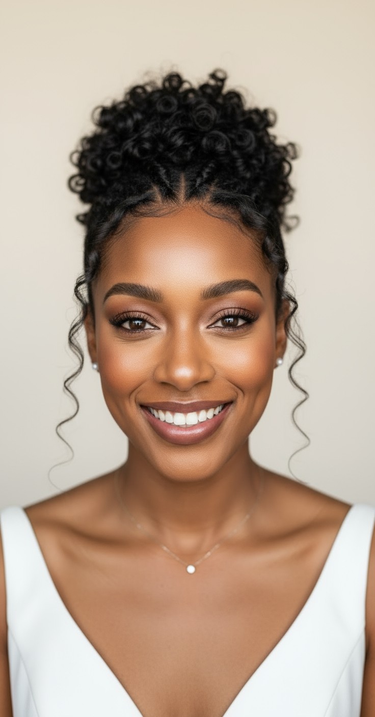 After Loose Curly Wedding Updo